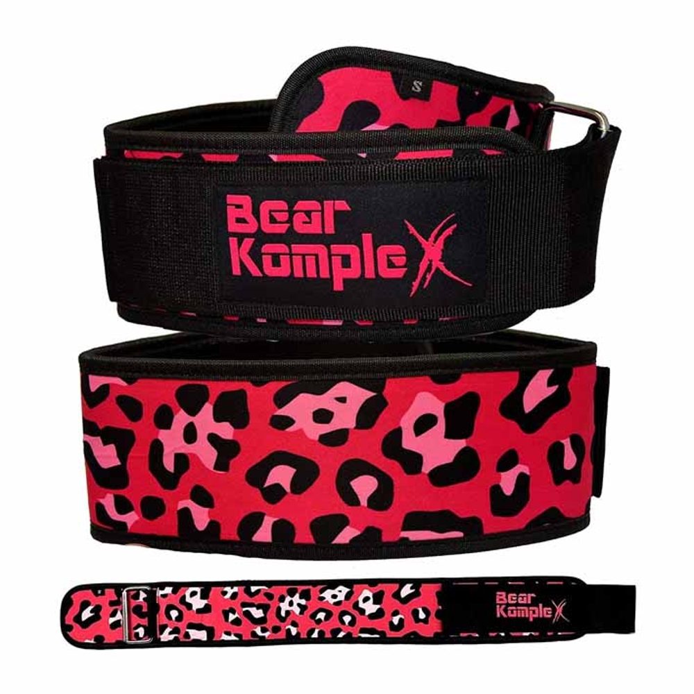 BEARKOMPLEX CEINTURE STRAIGHT 4" - BEARKOMPLEX-CEINTURE STRAIGHT 4" PINK CHEETAH TL