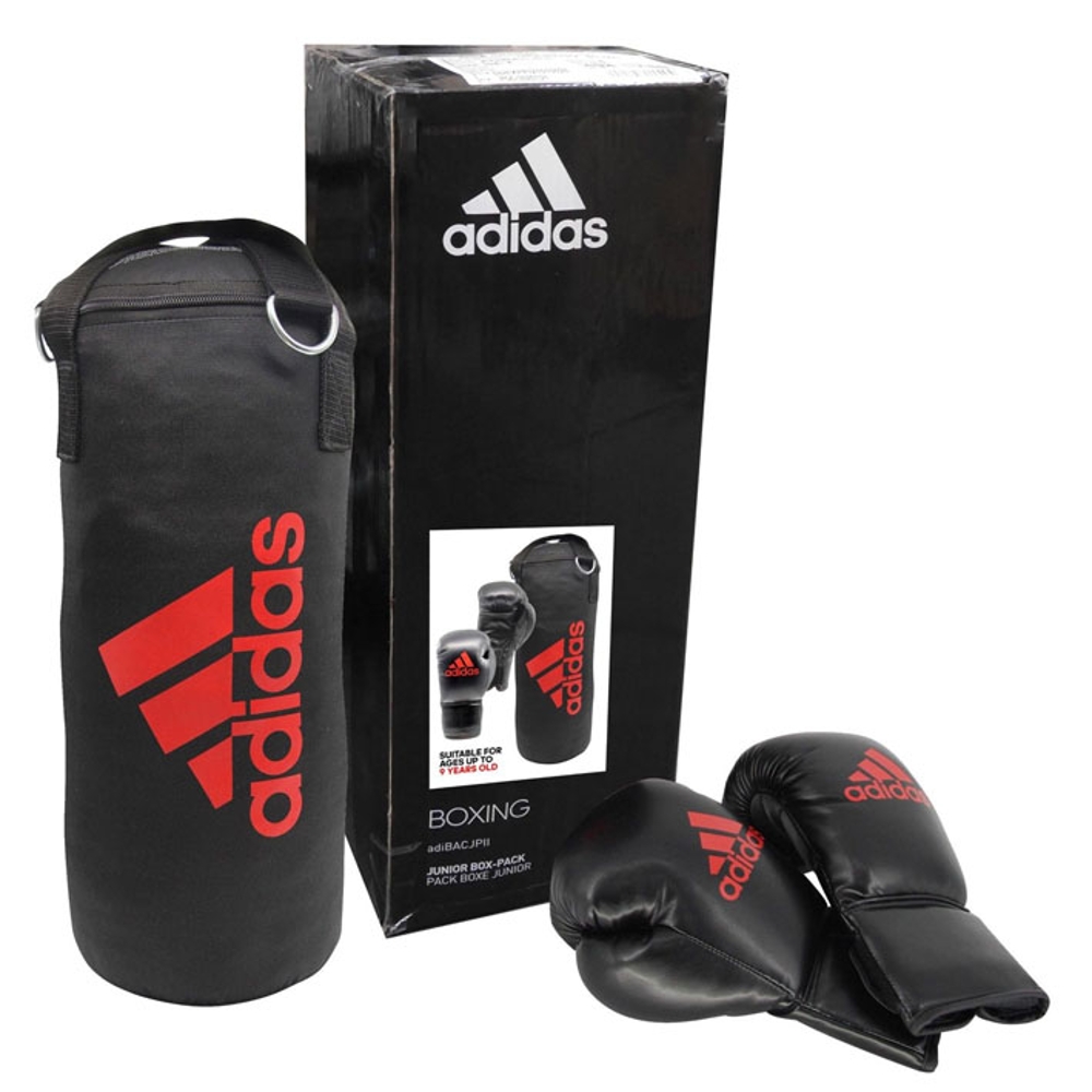 ADI23-SET DE BOXE JUNIOR NOIR/ROUGE - ADI23-SET DE BOXE JUNIOR NOIR/ROUGE